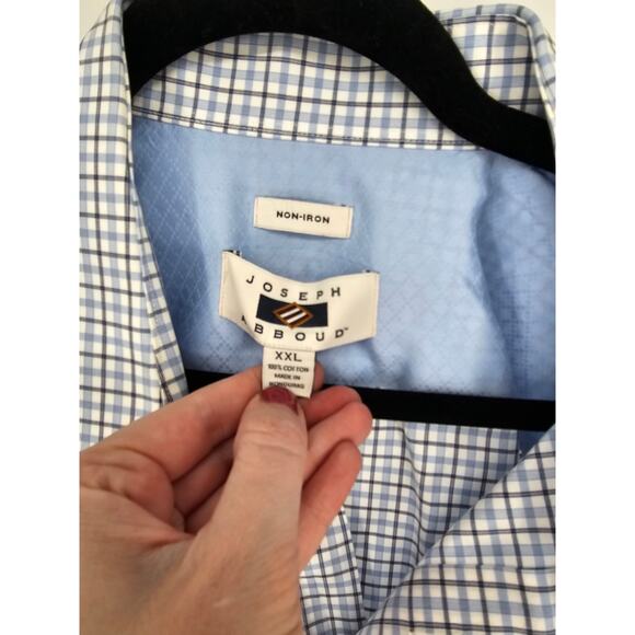 Joseph Abboud Men's Modern Fit Non-Iron Grid Plaid Long Sleeve Shirt Size XXL - Picture 3 of 4